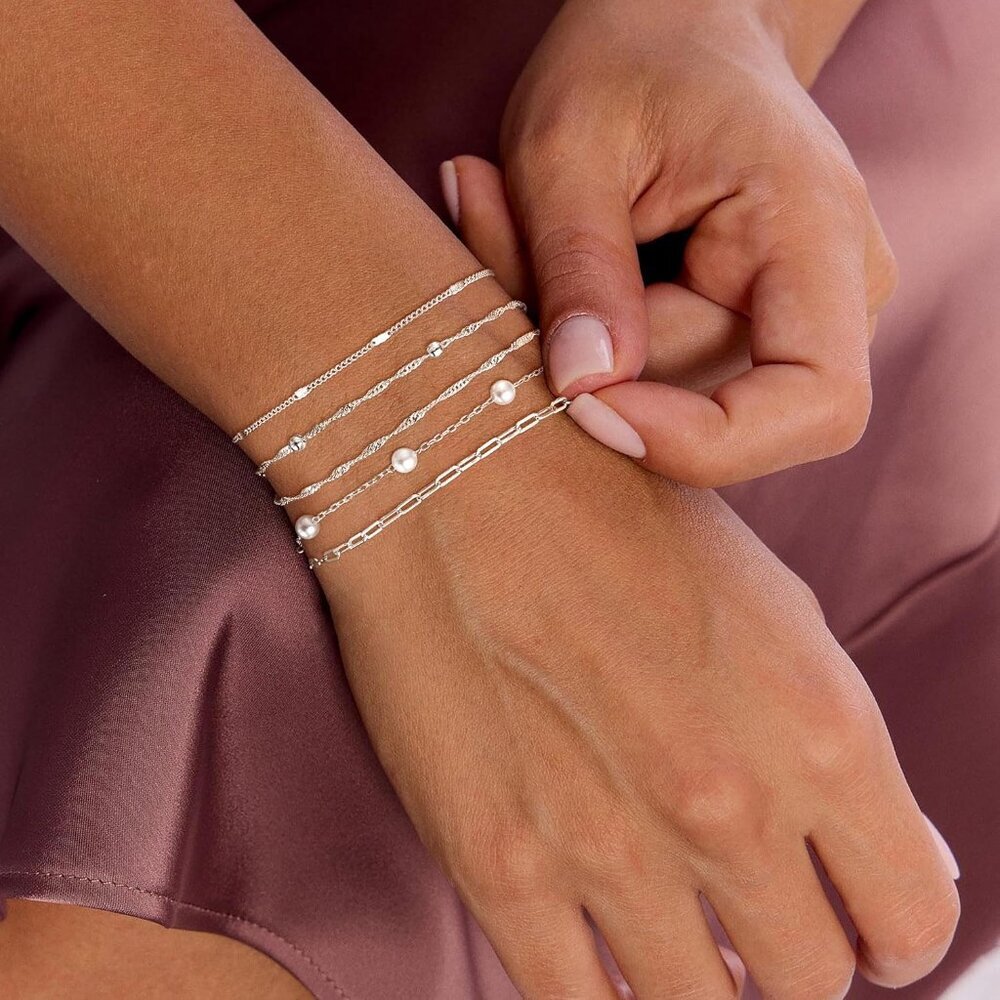Gold Bracelets For Women, 14k Dainty Gold Plated Stackable Bracelets For Women T View 4